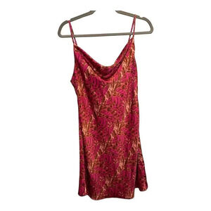 Urban Outfitters Mallory Pink Floral Cowl‎ Neck Slip Dress